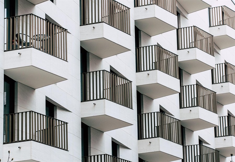 Modern residential development — apartment balconies